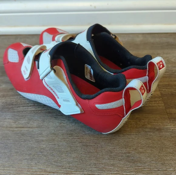 White and Red Bontrager Hilo Cycling Triathlon Shoes Mens 11 Womens 12.5 - Picture 2 of 4